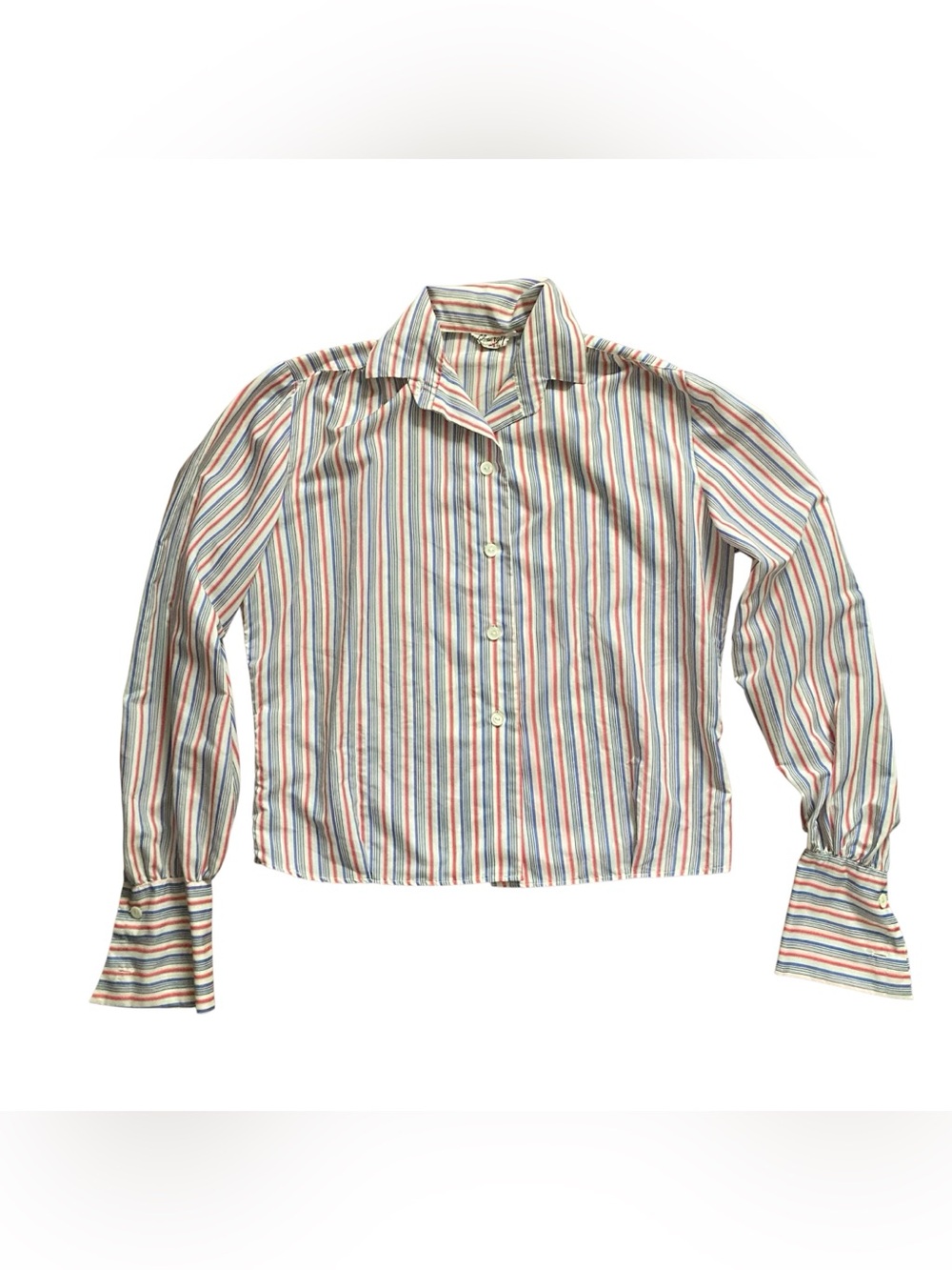 Vintage 1950s Glenwear Striped Nylon Blouse